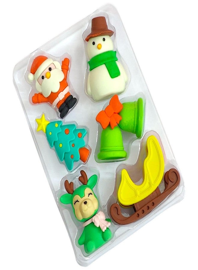 TERA13 Merry Christmas Erasers (2 Set) Smudge-Free Cute Pencil Erasers, Cute Eraser with Santa, Snowman & Tree Stationery Gift for Kids, Holiday School Supplies, Party Favors - Image 4